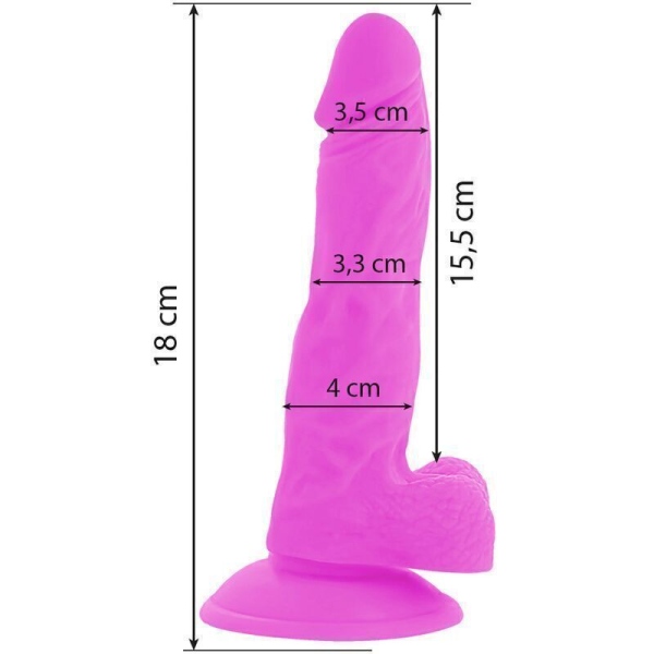 Dildo Flessibile Con Vibrazione 18 CM - VIOLA